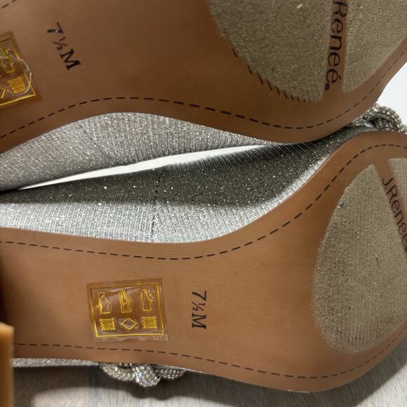J. Renee Nyomee Silver Sparkle Pumps 7.5M - Picture 10 of 10